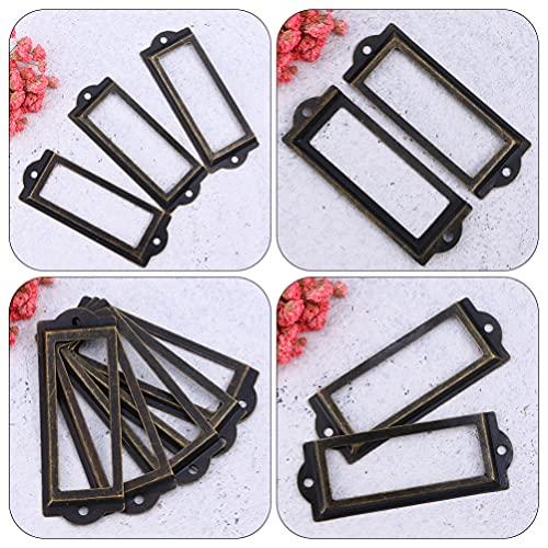 TOPBATHY TOPBATHY 24pcs Copper Metal Card Holder Drawer Pull Drawer Tag Label Holders Label Frame Card Pull Handles for Office Library File Cabinet Accessories