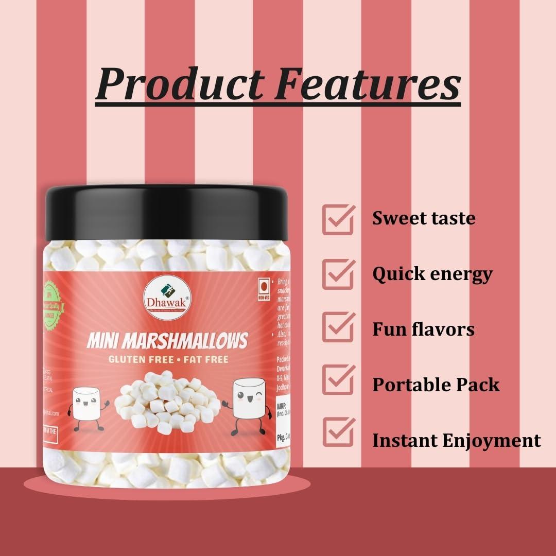DHAWAK Dhawak Mini Marshmallows - VANILLA MIST FLAVOUR - 100 gms |Jar Pack|