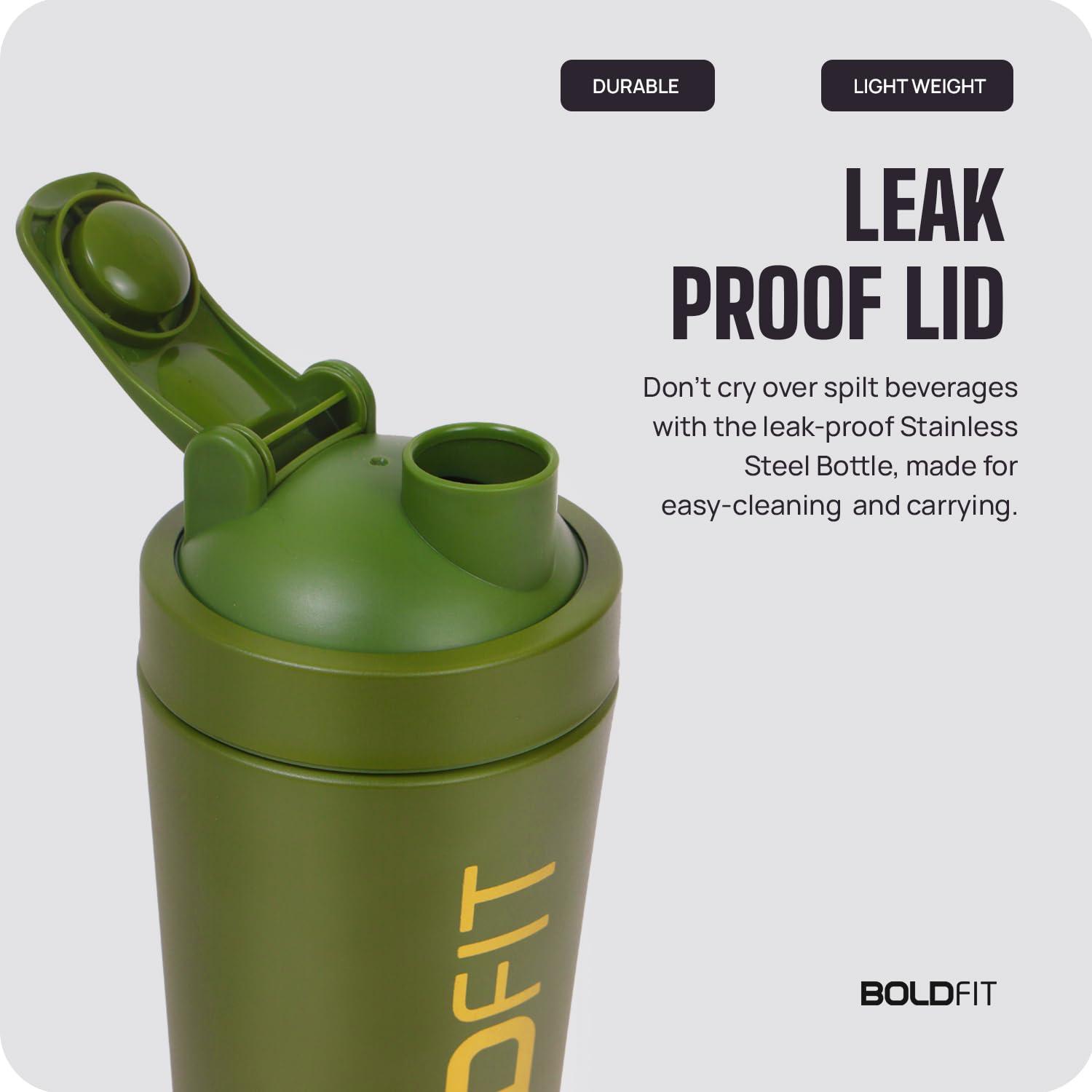 Boldfit Boldfit Stainless Steel Bold Gym Shaker Bottle,Shaker Bottles For Protein Shake 100% Leakproof Guarantee Protein Shaker/Sipper Bottle,Pre Workout&Bcaas&Water Bpa Free Material,700 ml