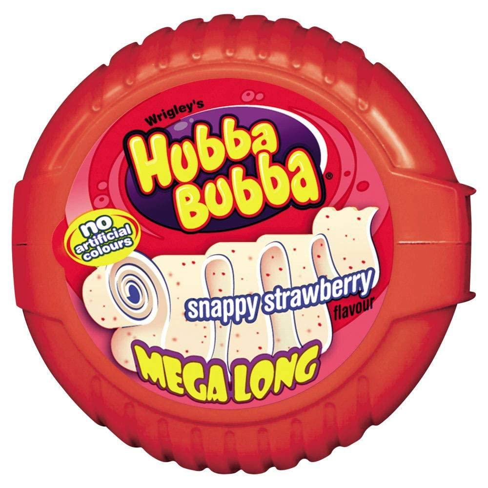 Hubba Bubba Hubba Bubba Mega Long Snappy Strawberry Pack of 2 Pouch, 2 x 56 g