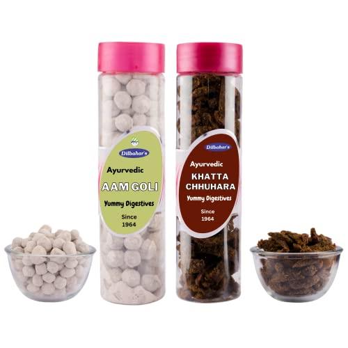 Dilbahar's Dilbahar's Yummy Digestive Aam Goli 210 g and Khatta Chhuhara 160 g - Pack of 2