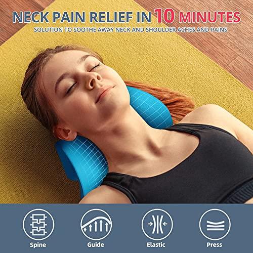 Clefairy Clefairy Neck and Shoulder Relaxer, Cervical Traction Device for TMJ Pain Relief and Cervical Spine Alignment, Chiropractic Pillow Neck Stretcher(Multi)