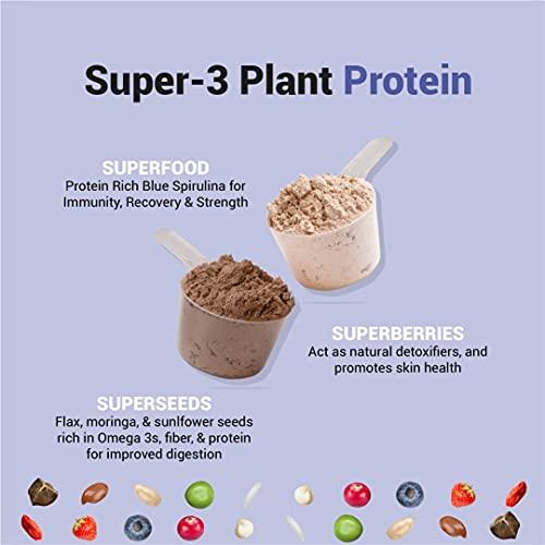 Cureveda Cureveda PRO Super-3 Vegan Plant Protein powder with Superfood, Superseeds & Superberries | Chocolate (500gm)