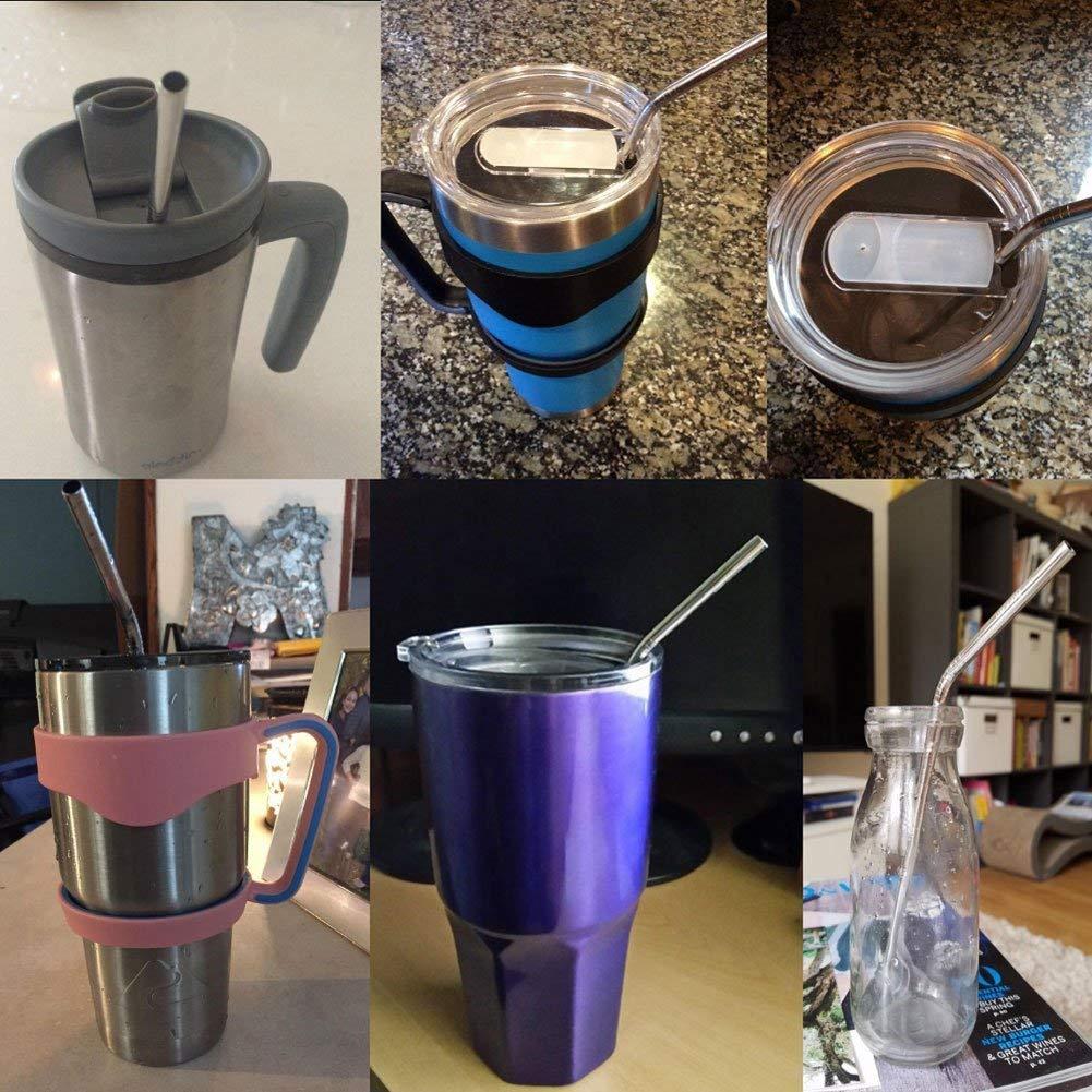 Syga SYGA 8 Pieces Stainless Steel Straws Reusable, Metal Drinking Straws for Smoothie, Milkshake, Cocktail and Hot Drinks