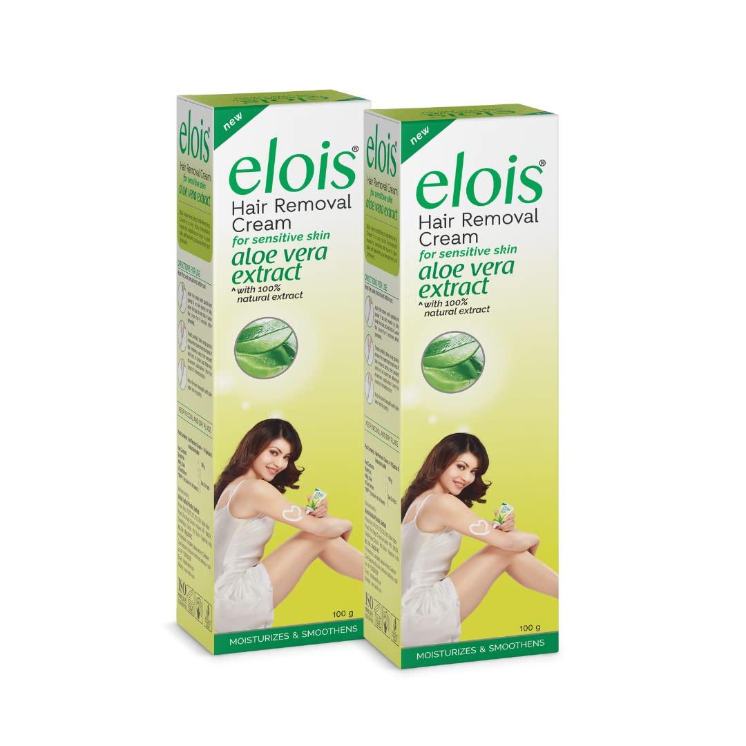 elois Elois Hair Removal Cream for Women With Aleo Vera Extract, Sensitive Skin(100g) 2x Longer Lasting Smoothness than Razors (Pack of 2)