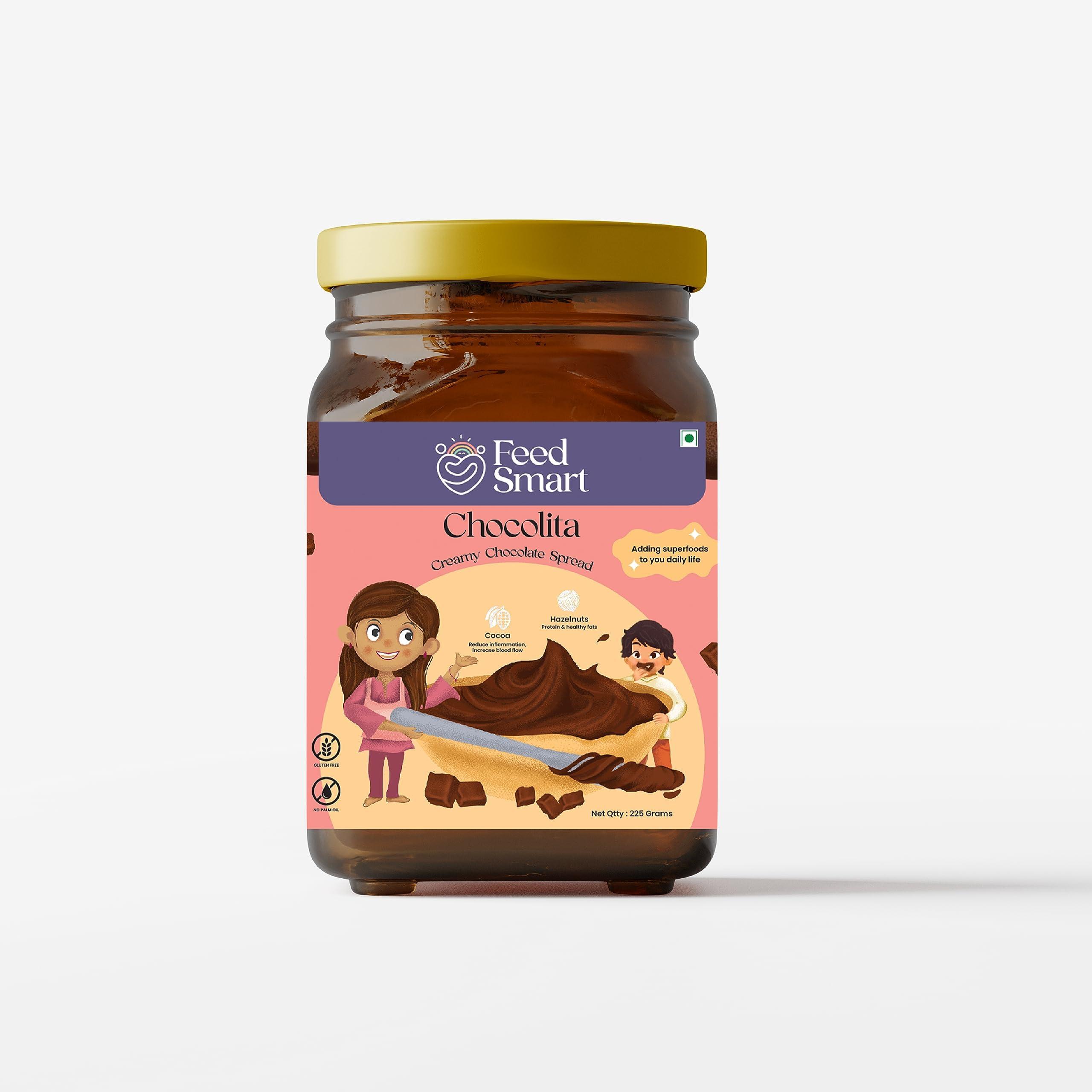 FeedSmart Feed Smart I Can\'t Get Enough Combo with The Healthiest Jain Ketchup and Chocolita Chocolate Spread - Pack of 2 (225 grams each)