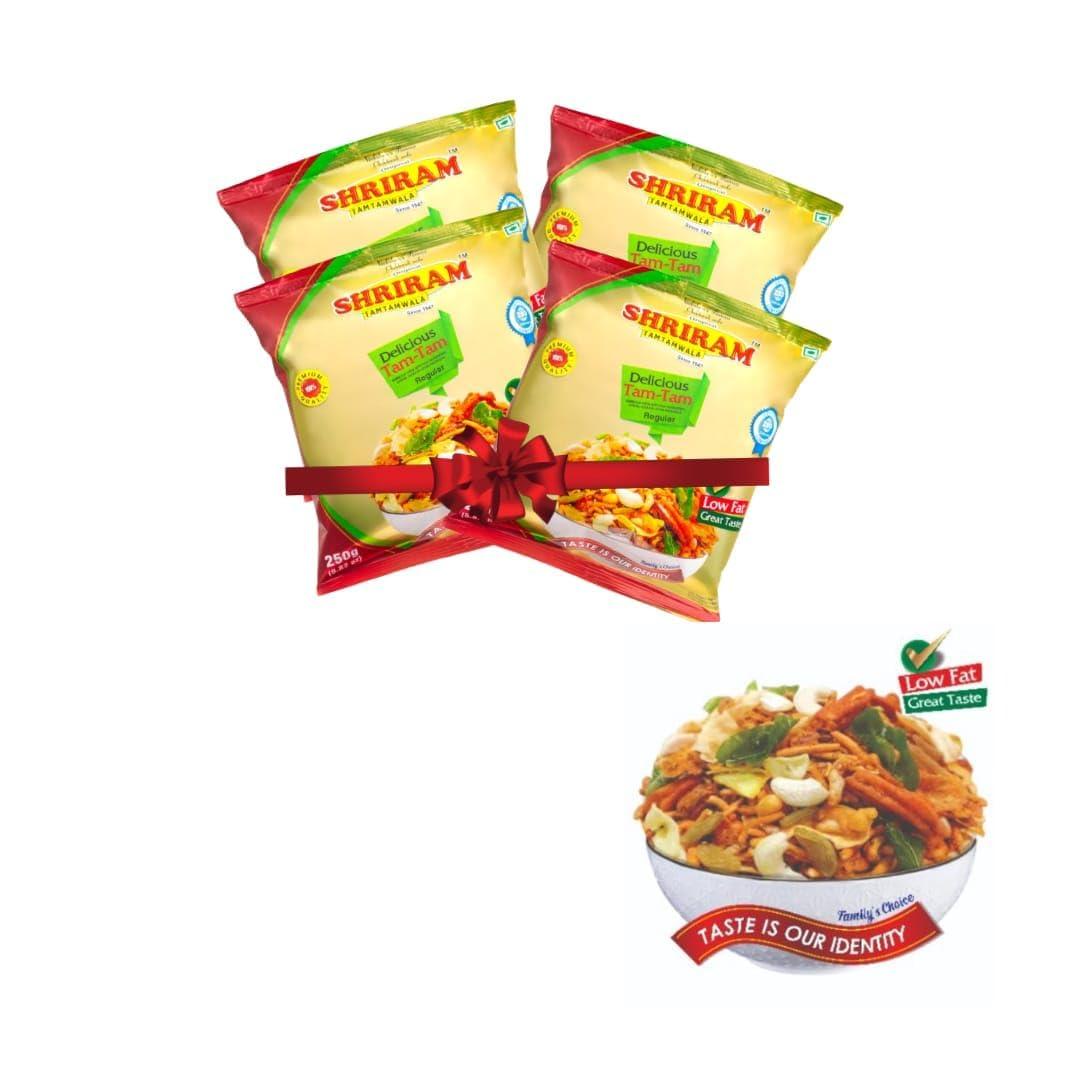 SHRIRAM TAMTAMWALA SHRIRAM TAMTAMWALA (Original) Delicious Tamtam Regular Mixture Vadodara Tamtam Mix Namkeen 250gm (Pack Of - 2)