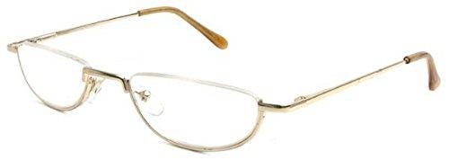 Readers Readers The Lynwood Unisex Half Moon Half Frame Reading Glasses Round Readers for Men and Women +2.5