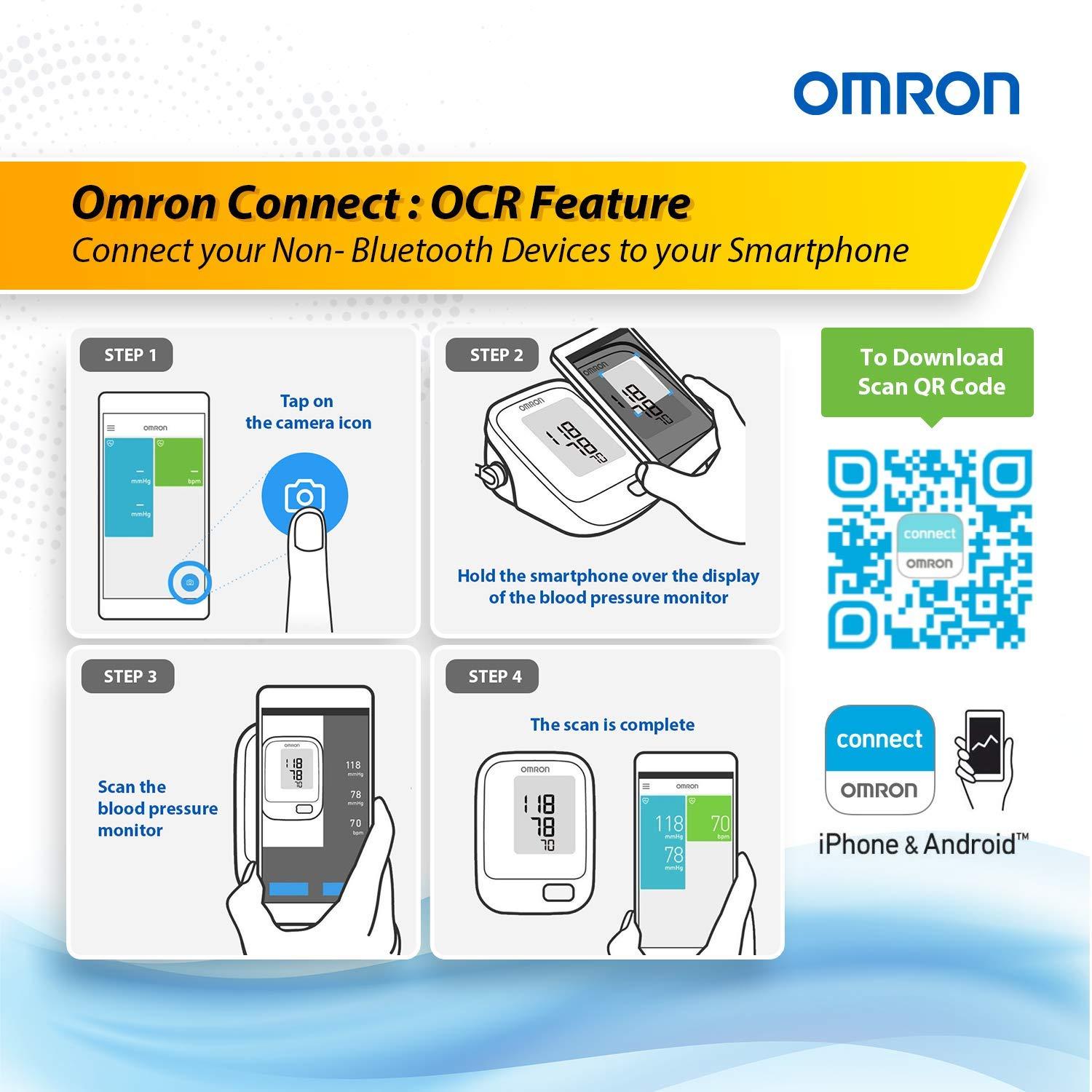 Omron Omron HEM 7121J Fully Automatic Digital Blood Pressure Monitor with Intellisense Technology & Cuff Wrapping Guide for Most Accurate Measurement (White)