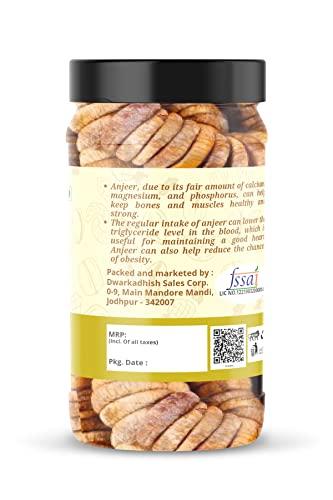 DHAWAK Dhawak Dried Figs Afghani Anjeer 500 gm Afghani Anjeer Big Size |Figs Dry Fruits Anjir (Dried Figs) Dry Fruits for Body Mass Loss, [Jar Pack]