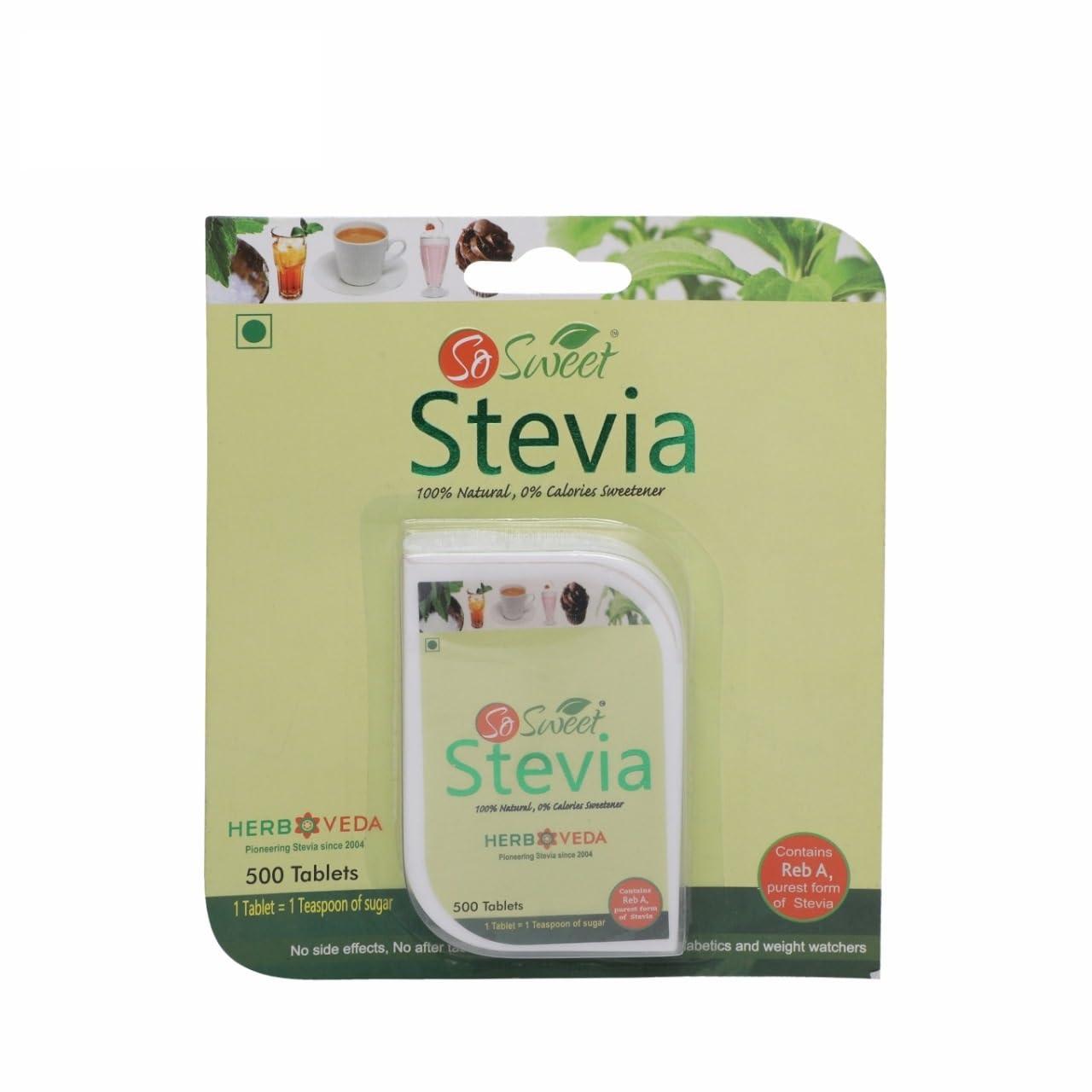 So sweet So Sweet Stevia 500 Tablet Sugar Free Natural Zero Calorie Sweetener (Pack of 10)