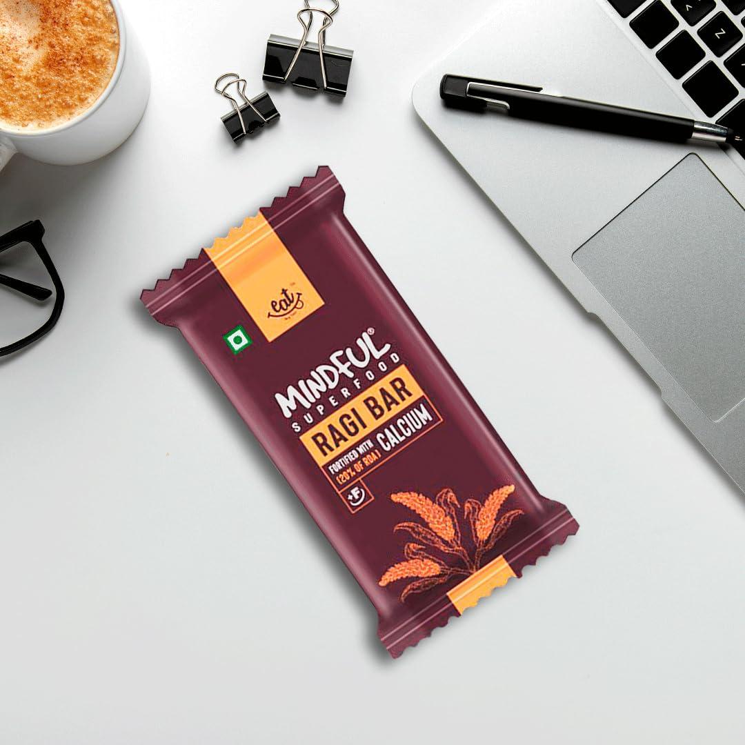 EAT Anytime Eat Anytime Mindful Healthy Energy Ragi Bar | Gluten Free & High Fiber | Energy Bar Sugar Free | High Protein Bar | Healthy Bar & Breakfast Protein Bar | Ragi Bar/Energy Bar - 600gm(24pcs of 25gm)