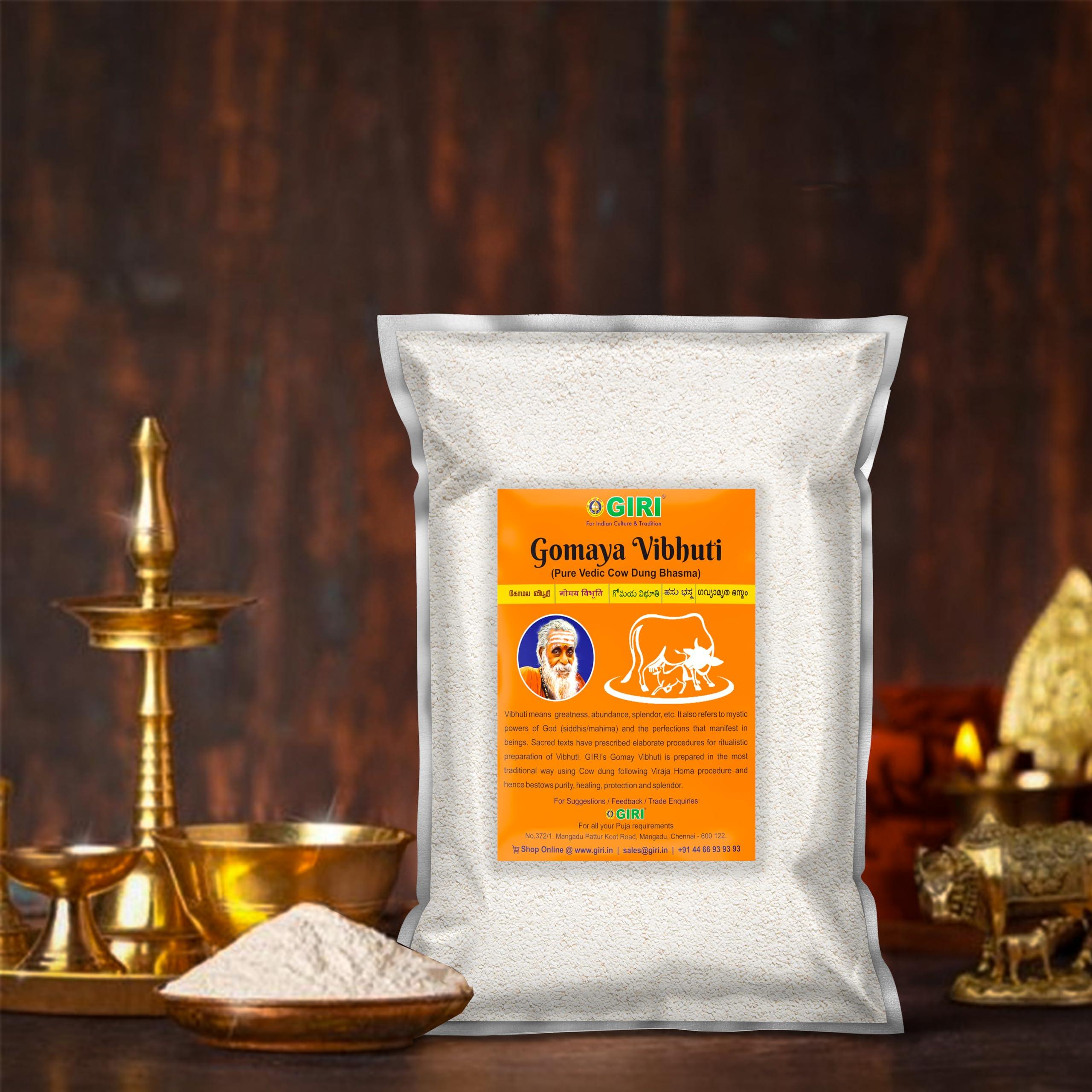 Giri Trading Agency Private Limited Giri Gomaya Vibhuti - 1 Kg | Cow Dung Bhasma/Thiruneeru/Holy Ash/Viboothi Packet