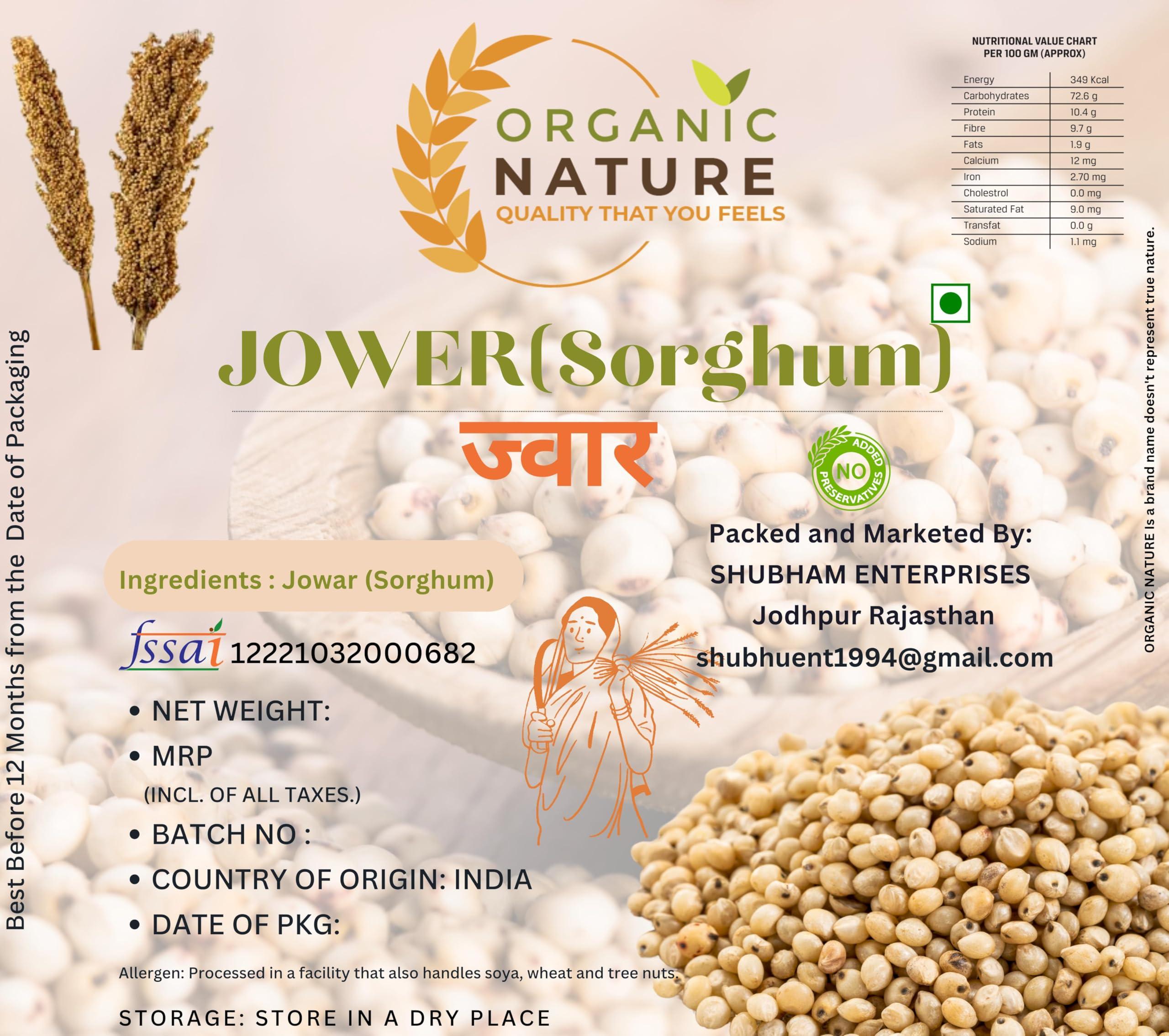 ORGANIC NATURE organic nature Whole jowar or Sorghum Grain Pearl Millet (Pack of 900 Gram)