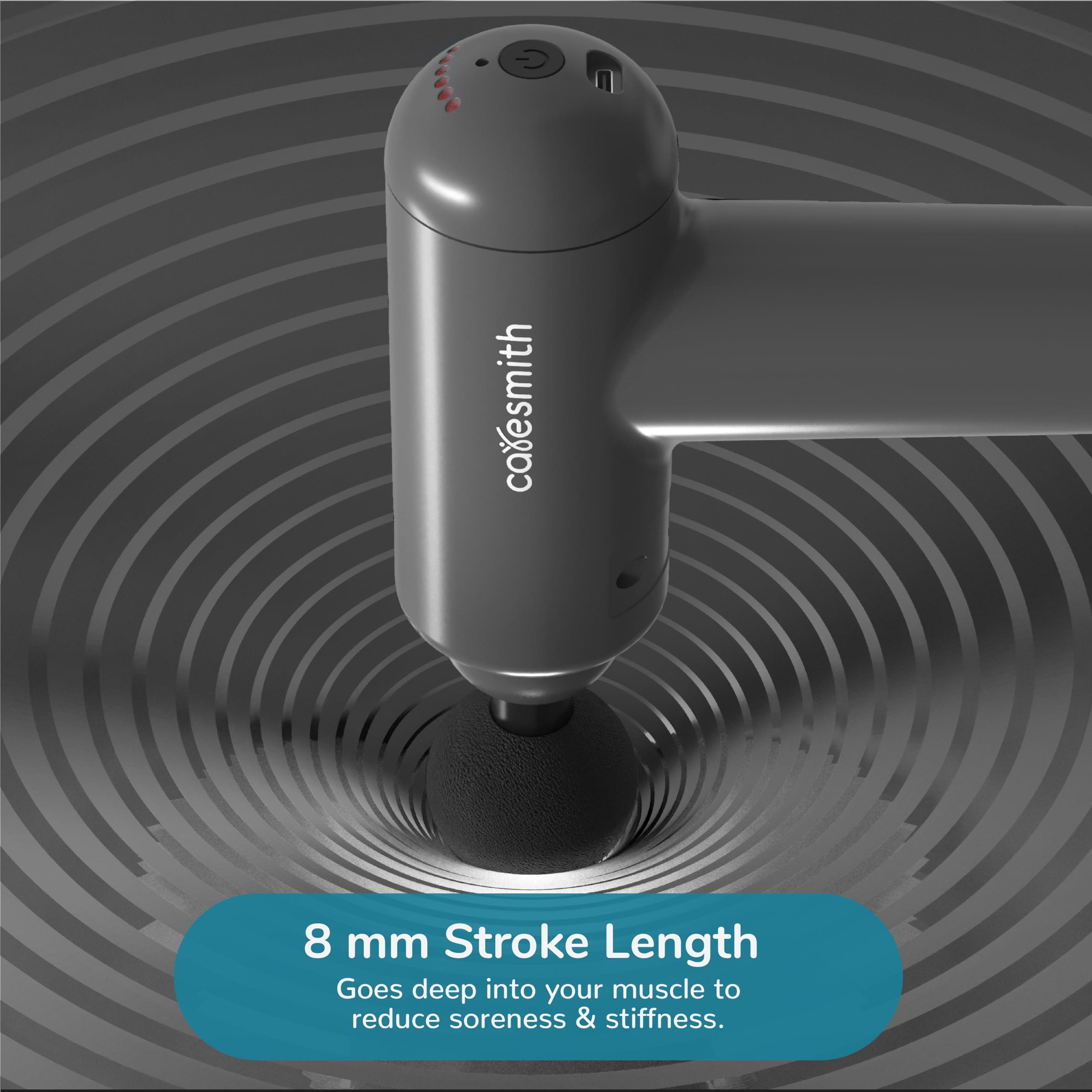 CARESMITH Caresmith Charge Boost X Massage Gun (Grey) | True Percussion Large Torque motor | 3200 strokes per min | 4 Heads | Deep tissue percussion body massager machine for pain relief
