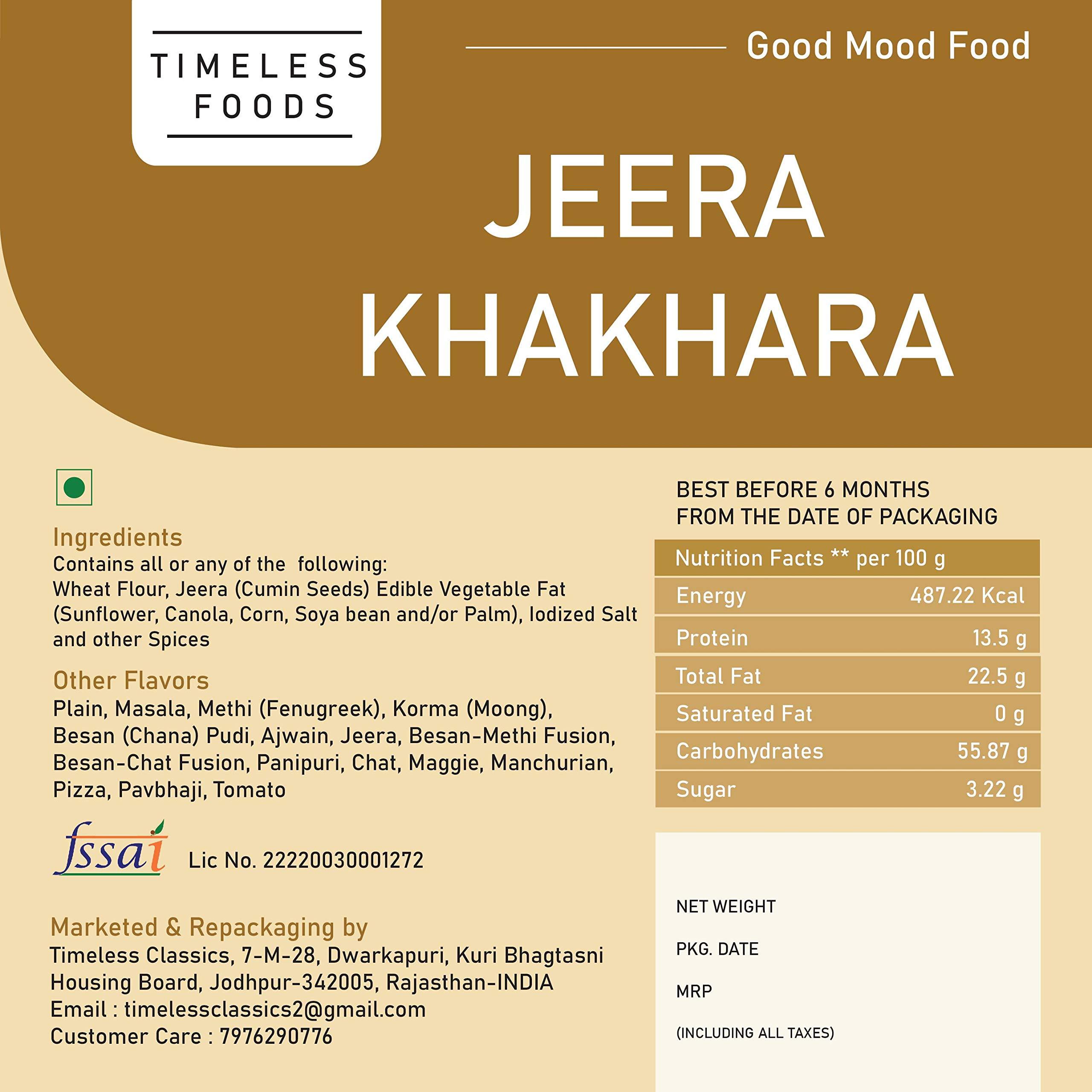 Timeless Food Timeless Food : Jeera Khakhra 1.6 kg | Healthy Gujarati Khakhra Snacks
