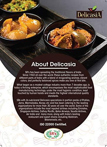 DELICASIA DELICASIA Gold Mango Pickle 250 gm Brand of SR's. Indian Flavor. NO Artificial Color and Flavors. Gluten Free. 77 Years of Trust