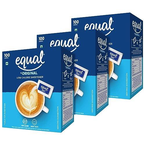 Generic Equal Sweetener, Sugar Free, Low Calories, Sugar - 100 Sachets,(Pack of 3)