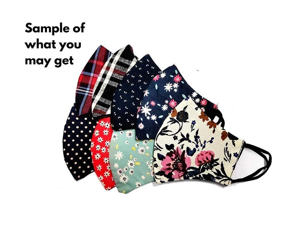 Veteran Veteran 100% Cotton Washable Reusable 2 Cloth Layer Fashion Stylish Cloth Face Mask(Combo of 10) for Women Men Boys Girls(Multicolor)