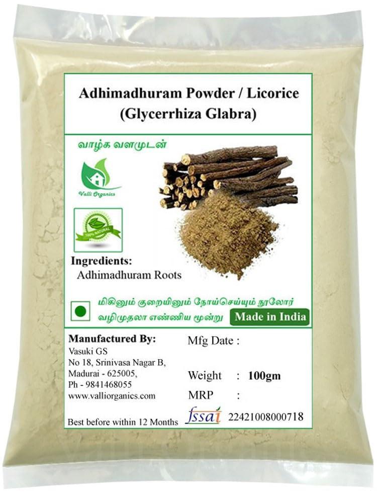 Valli Organics Valli Organics Adhimadhuram Powder | Jethimadh | Mulethi 100gm