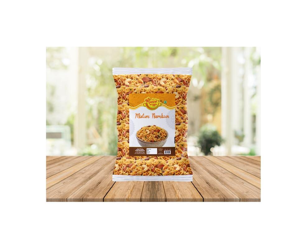 MMAA\'S VEGGIE Mmaa\'s Veggie Mix Farsan Besan Sev, Peanuts, Boondi - Misal Pav Farsan | Ready to eat Mixture Namkeen, Homemade and Lite Spicy Namkeen, Namkeen And Snacks | Made In Groundnut Peanut Oil-250 * 3Pack
