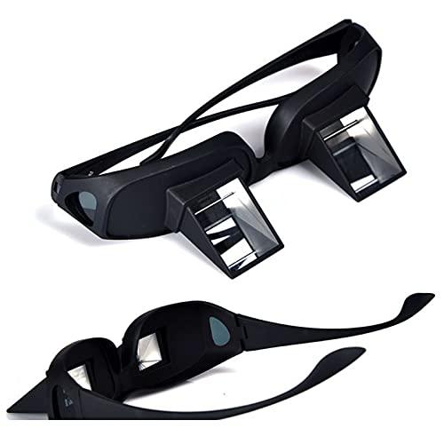 Pevor Lazy Readers Prism Glasses Bed Prism Spectacles Horizontal Eyeglasses for Reading/Watching TV Lying Down in Bed/Sofa, Myopia Presbyopic usable, Unisex