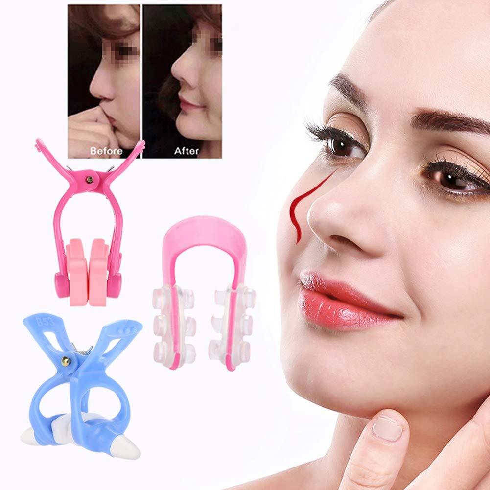 Sonew 3Pcs Nose Shaper Clip Nose Up Lifting Painless Nose Up Lifting Shaping Clip Nose Bridge Straightener Corrector, Soft Safety Silicone Nose Lifter Beauty Clip Tools for Women Men