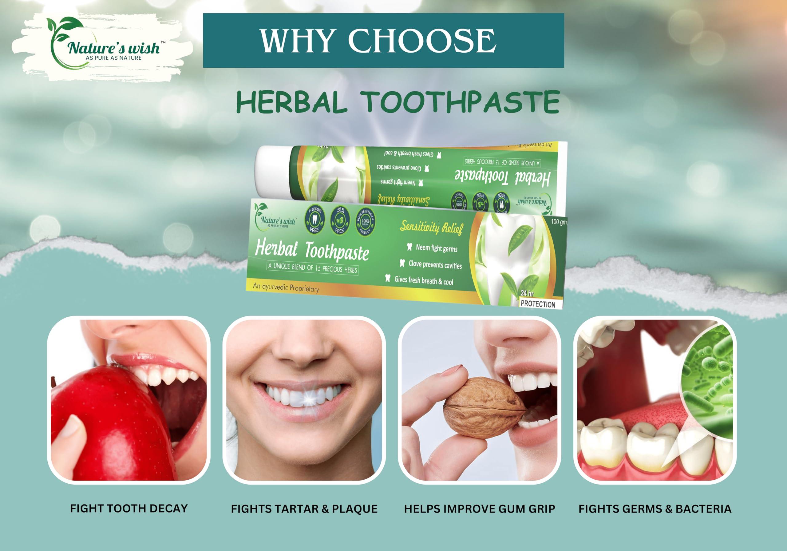 Nature\'s wish Nature\'s wish Herbal Toothpaste (Fluoride, SLS, SLES & Paraben Free)