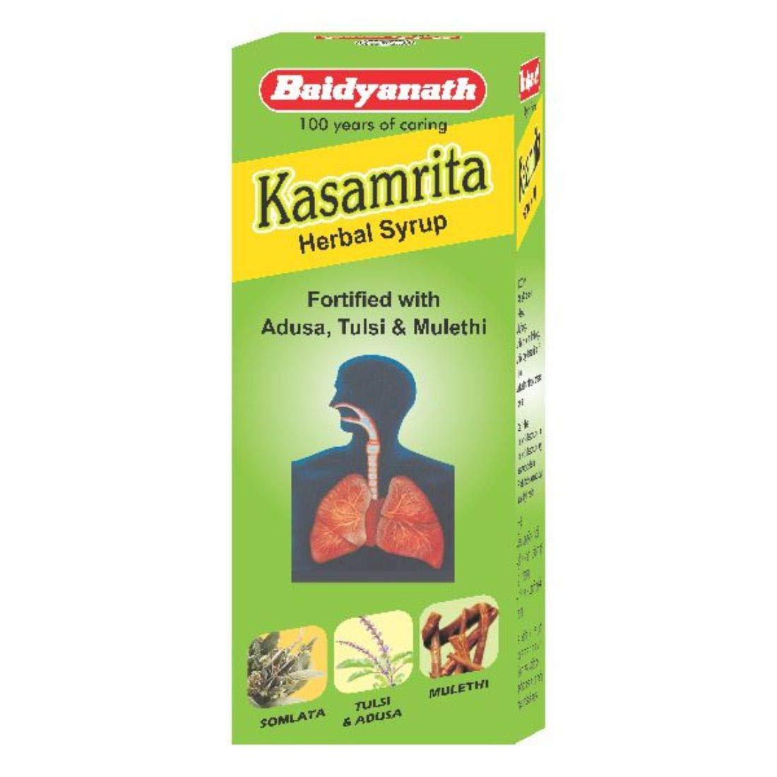 Baidyanath Asli Ayurved Baidyanath Asli Ayurved Sitopaladi Churna | Useful In All Types Of Cough - 60 G & Baidyanath Kasamrit Herbal Cough Syrup - 100 ml With Goodness of Adusa, Tulsi & Mulethi