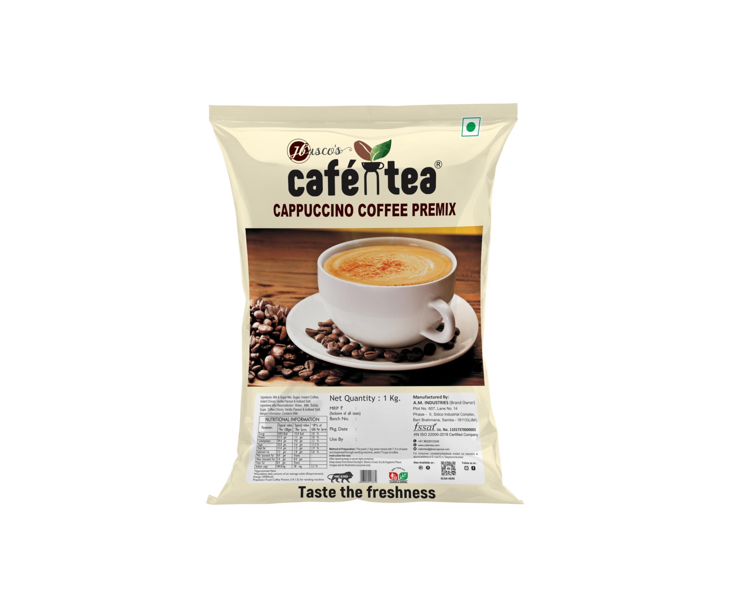 CAFE N TEA Caf N Tea Instant Cappuccino Coffee Premix - 1kg [80 cups] - Pack of 4