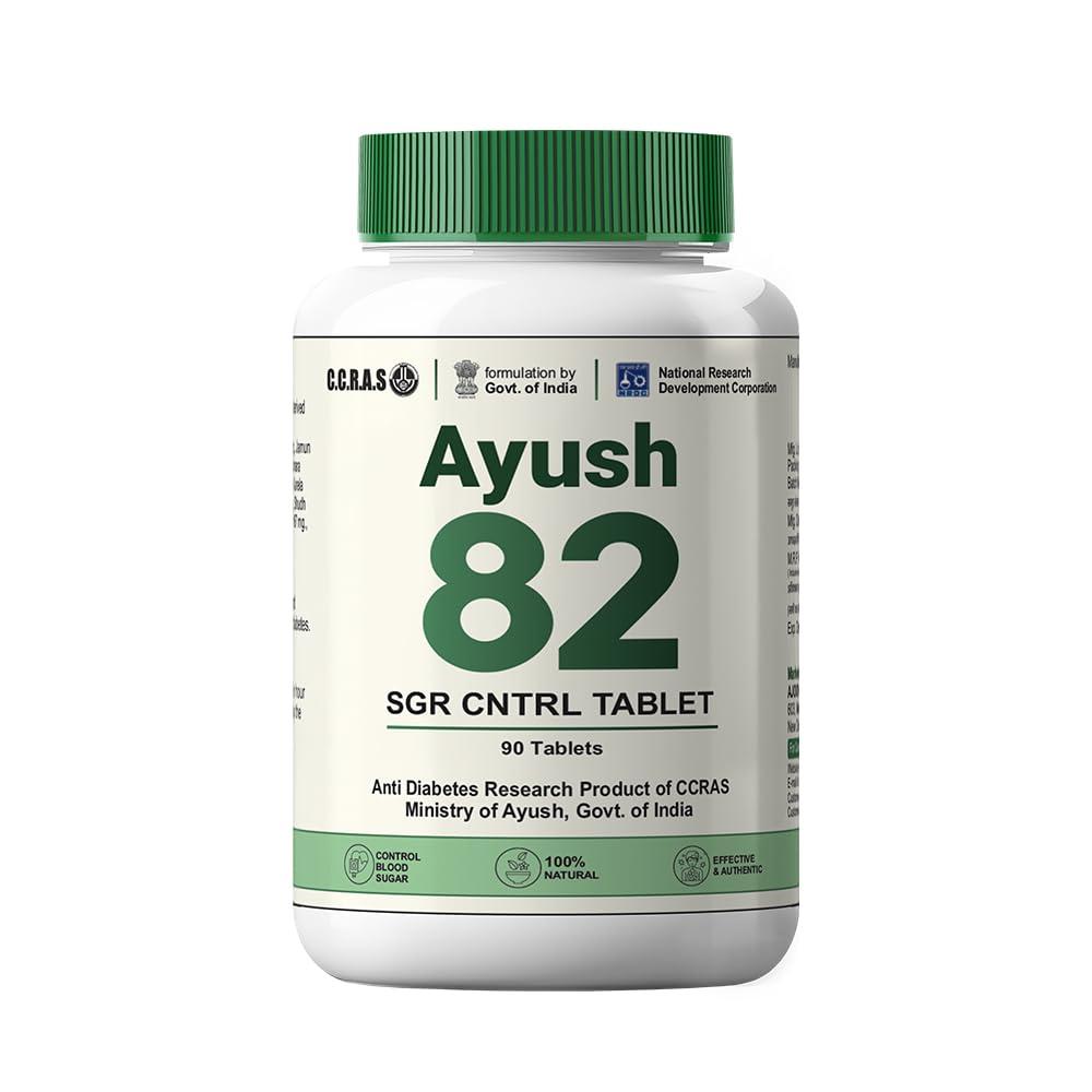 MACAMO Ayush 82 SGR CNTRL Tablets | Research Product of CCRAS, Ministry of Ayush, Govt. of India, Control Blood Sugar Level Naturally (90 Tablets)