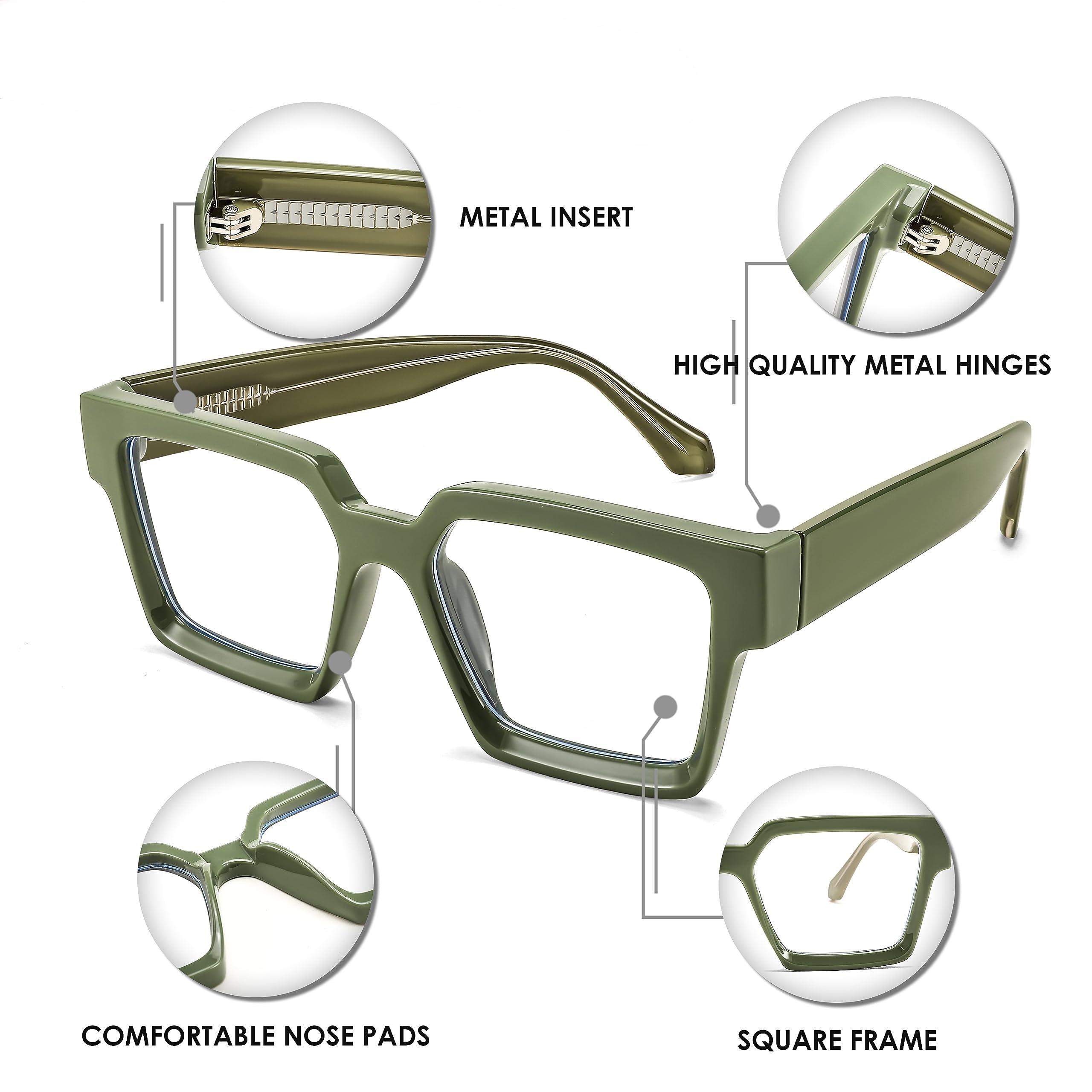 Karsaer Karsaer Oversized Computer Glasses Frames for Women Men Square Thick Frame Eye Glasses for Men E1150