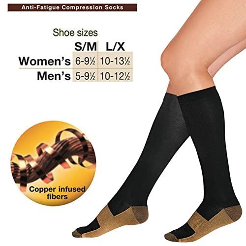 Lusb Compression Socks, Copper Fiber Stress Relief Diabetic Socks For Diabetic Pain (XXL)