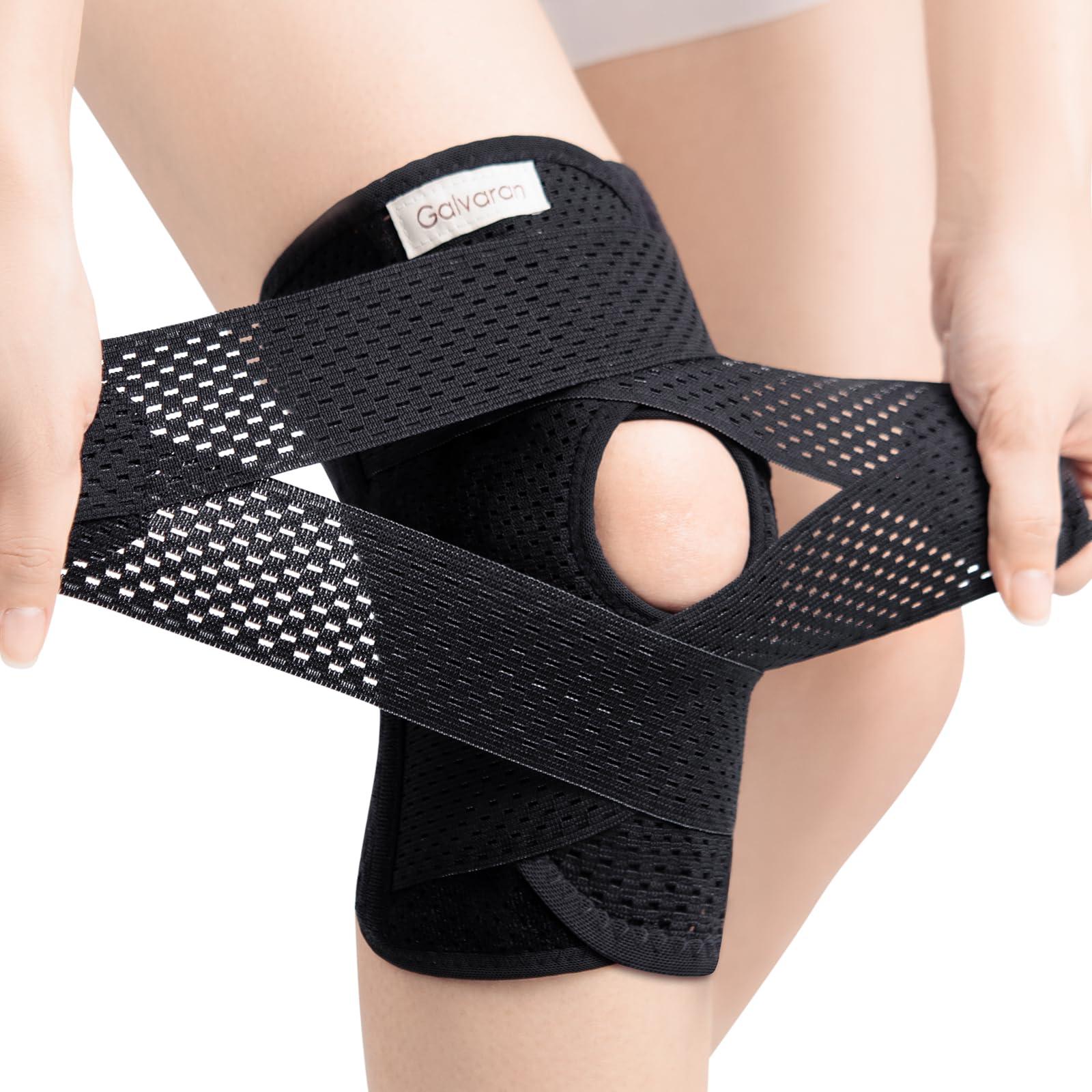 Galvaran Galvaran Knee Brace with Side Stabilizers for Meniscal Tear Knee Pain ACL MCL Arthritis Injuries Recovery, Breathable Adjustable Knee Support for Men and Women