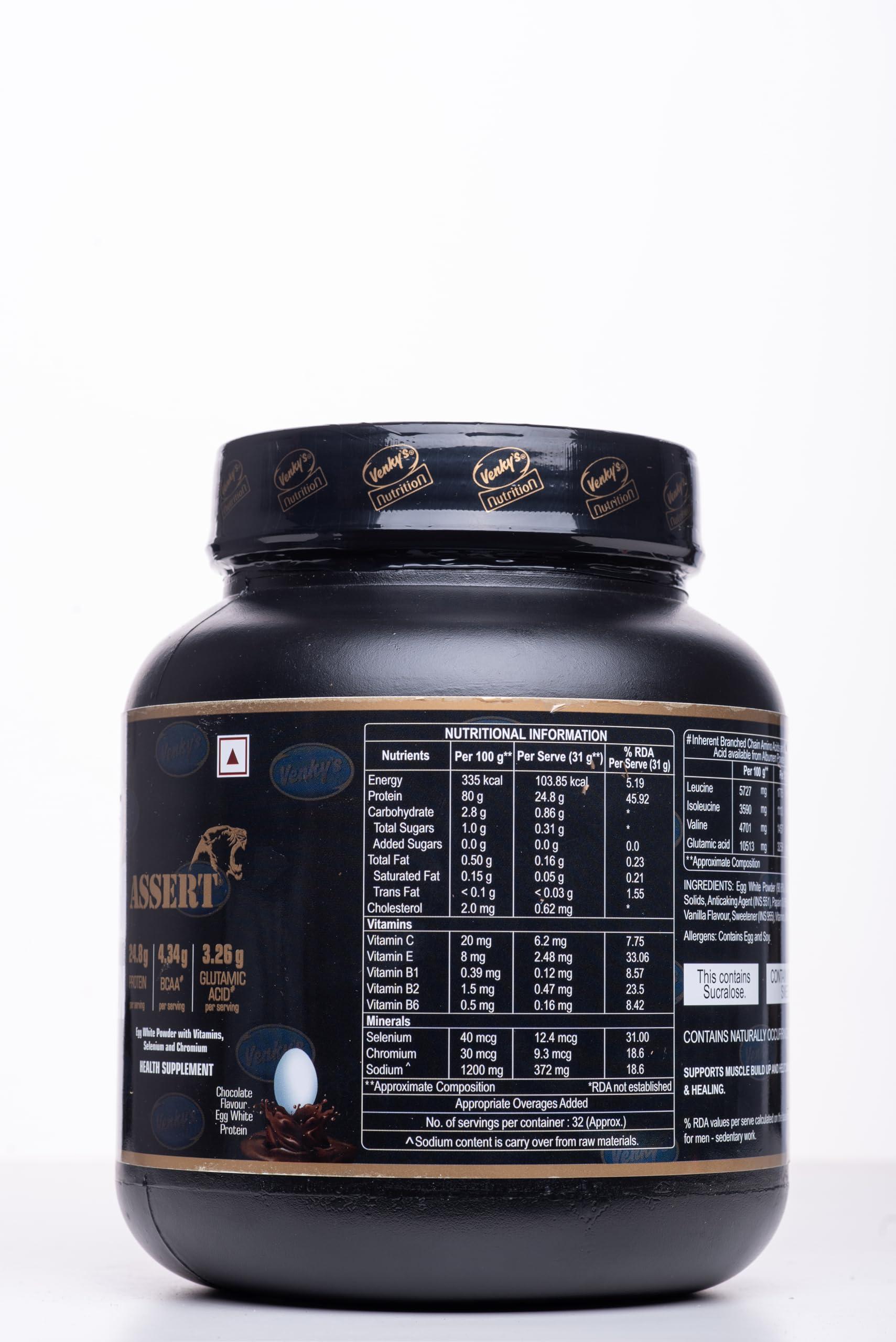 Venky\'s Nutrition Venky\'s Nutrition Assert Albumen plus - 1 KG (Chocolate) with New Pack
