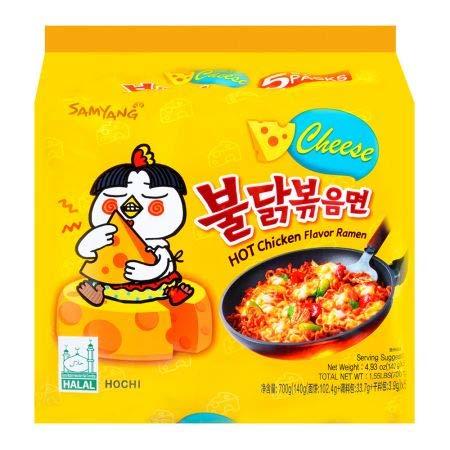 SAMYANG Samyang Hot Chicken Ramen Cheese Noodles, 5 X 140 g