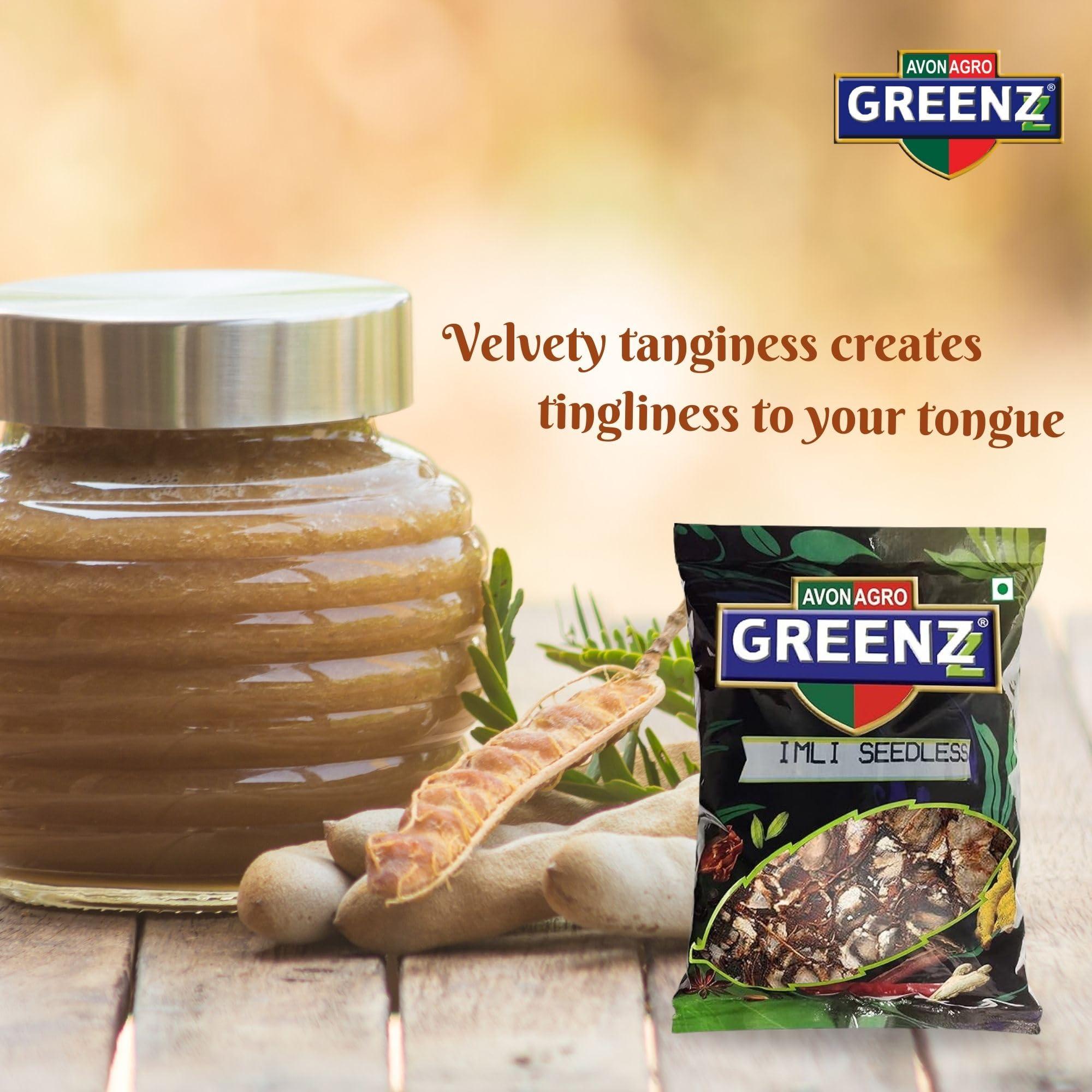 Greenzz Greenzz Seedless Imli I Tamarind Seedless I Natural Emli I Pack Of 3X 400 =1200 Gm (1200 Gm)