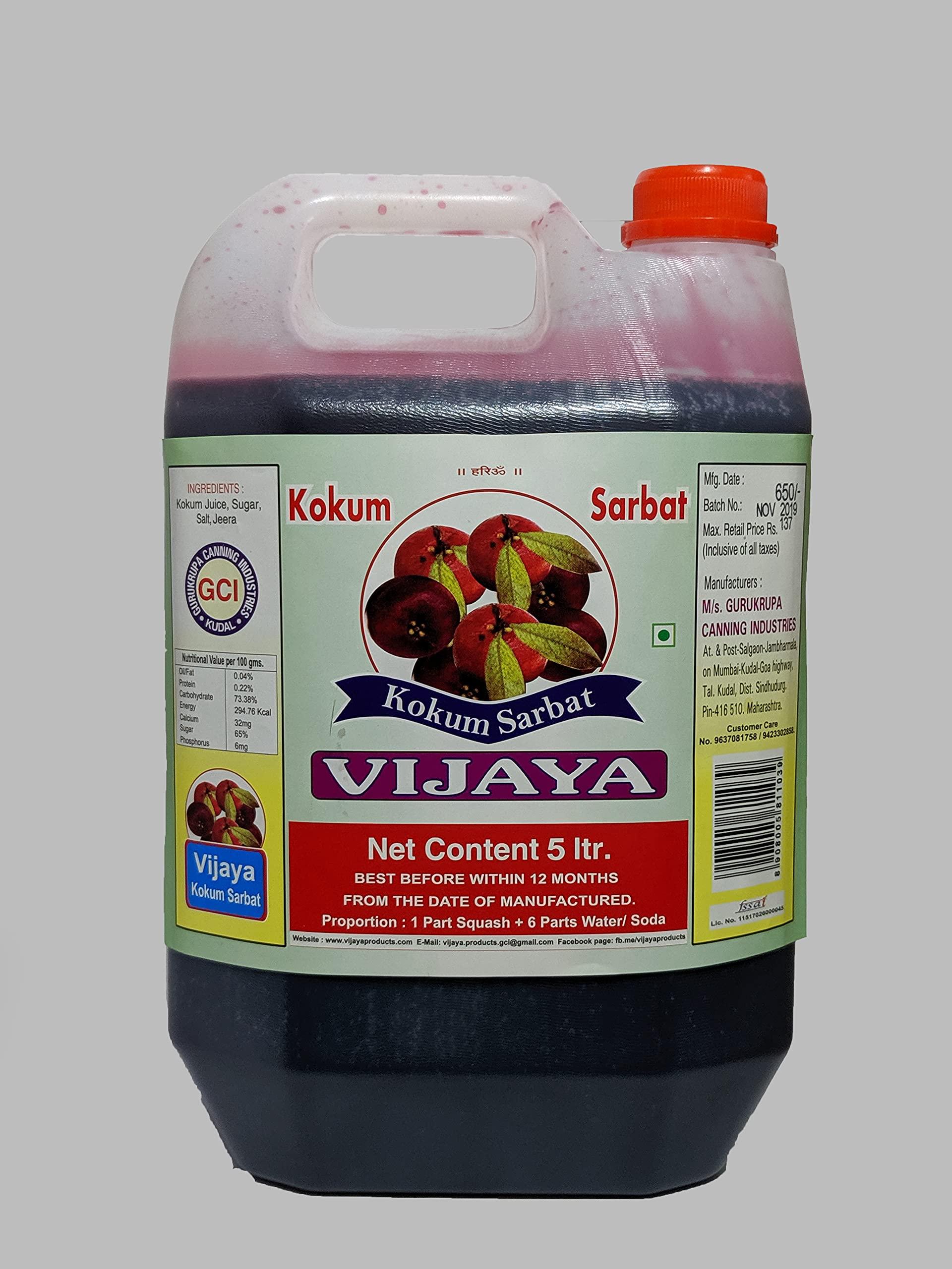 VIJAYA VIJAYA Kokam Sartbat / Syrup 100 Percent Natural, 5000 ml, Radish Black
