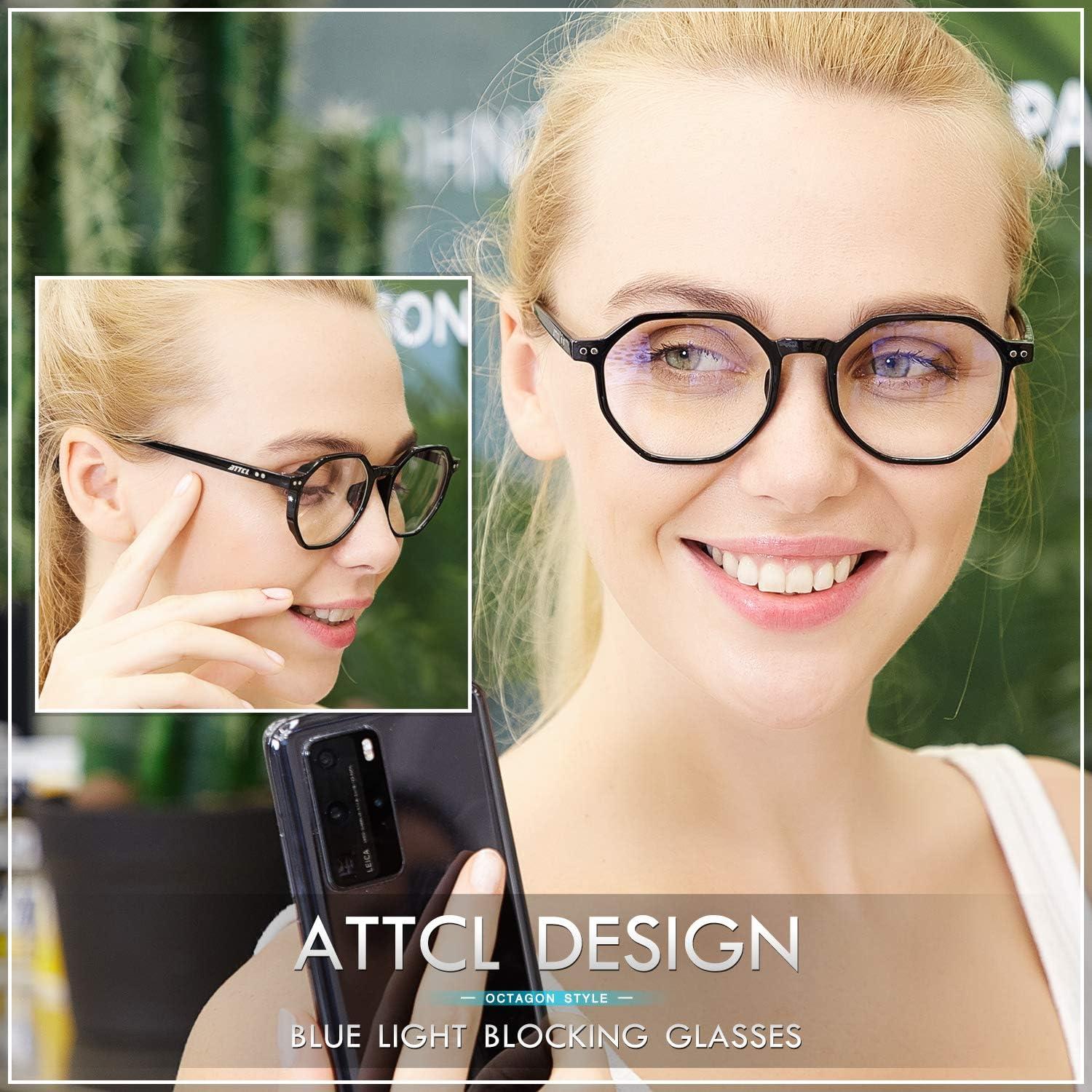 ATTCL ATTCL Unisex Blue Light Blocking Glasses Women Men TR90 Frame Computer Gaming Glasses BL6688 Black