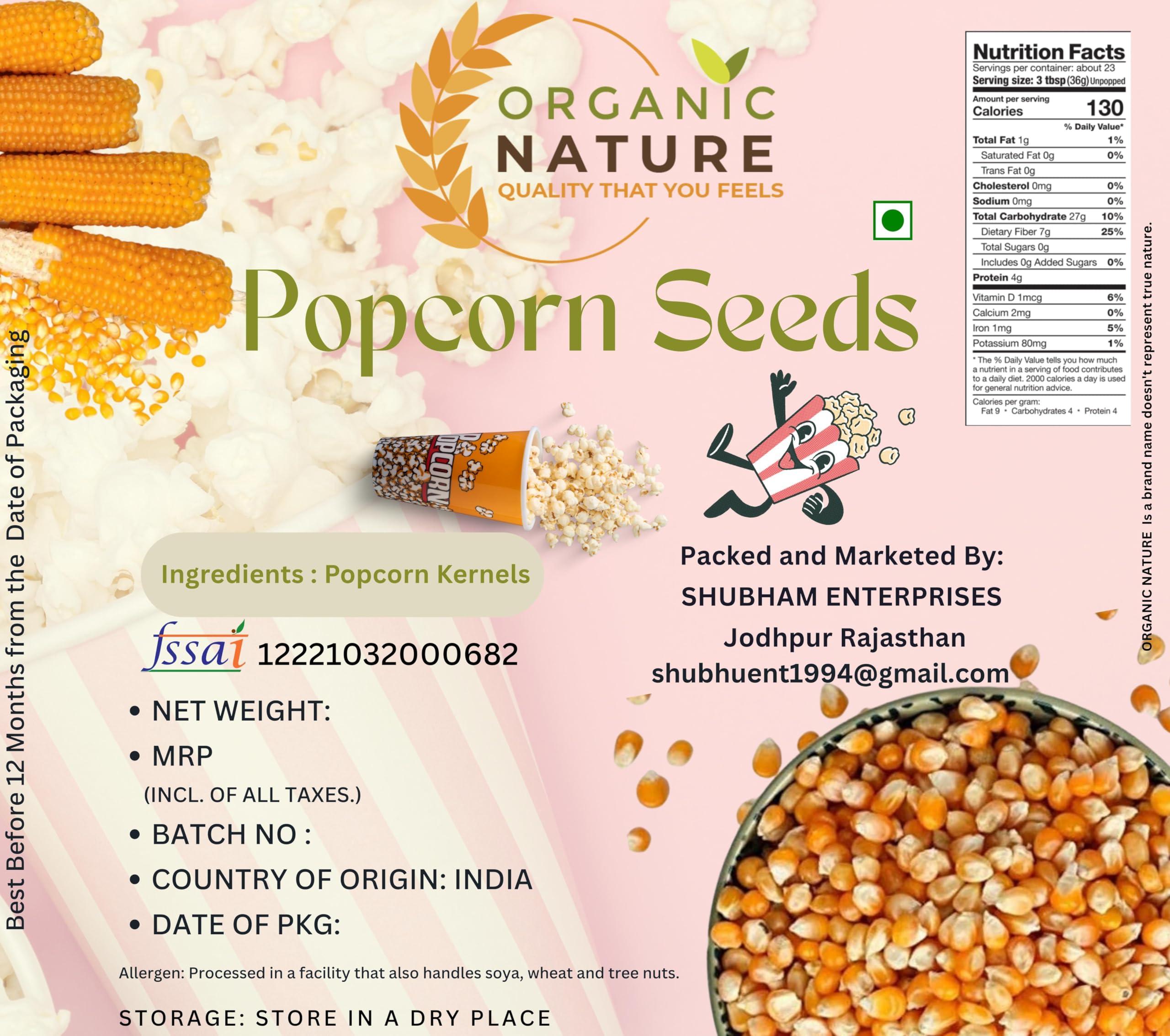 ORGANIC NATURE Organic Nature Popcorn Kernels Seed (Pack of 1.0 Kilogram)