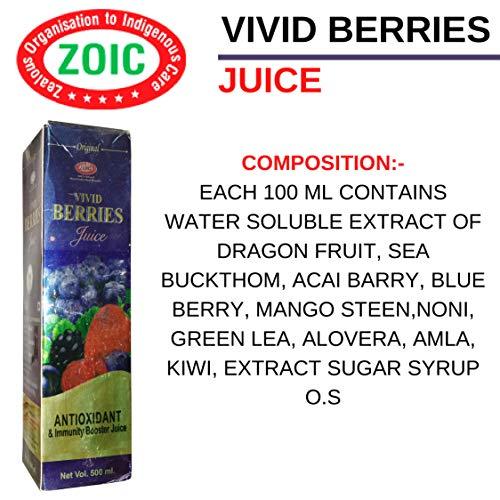 ZOIC ZOIC VIVID BERRIES JUICE 500ML ANTIOXIDANT & IMMUNITY BOOSTER JUICE -SEABUCKTHORN,ACAI BERRY,BLUE BERRY,MANGO STEEN,GOJI BERRY,NONI,GREEN TEA,ALOEVERA,AMLA,KIWI