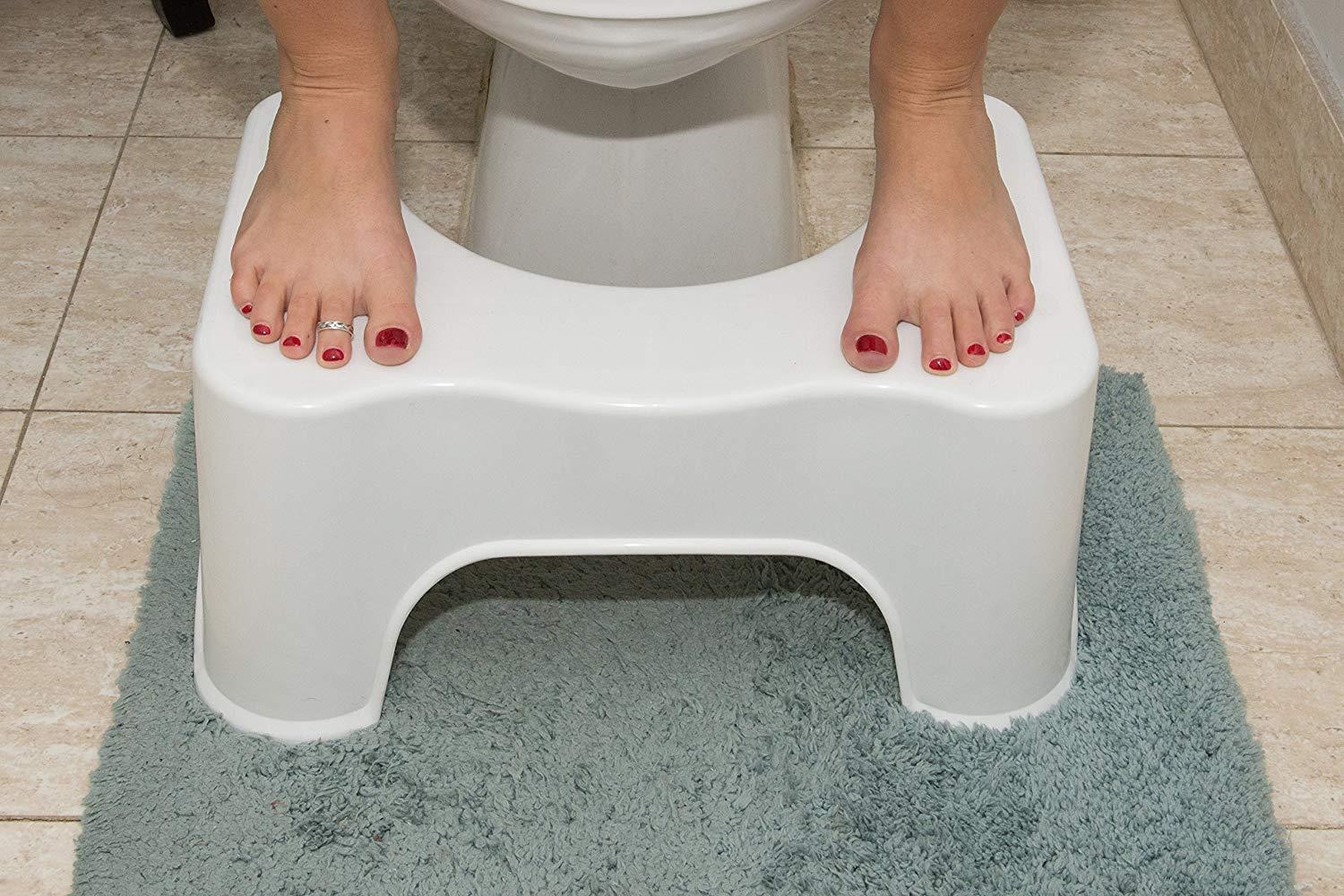 Vachan Creation Vachan Creation Plastic Stool for Toilet Scientific Angle, Cabinet Anti-Slip, Anti-Constipation, Better Posture (White)