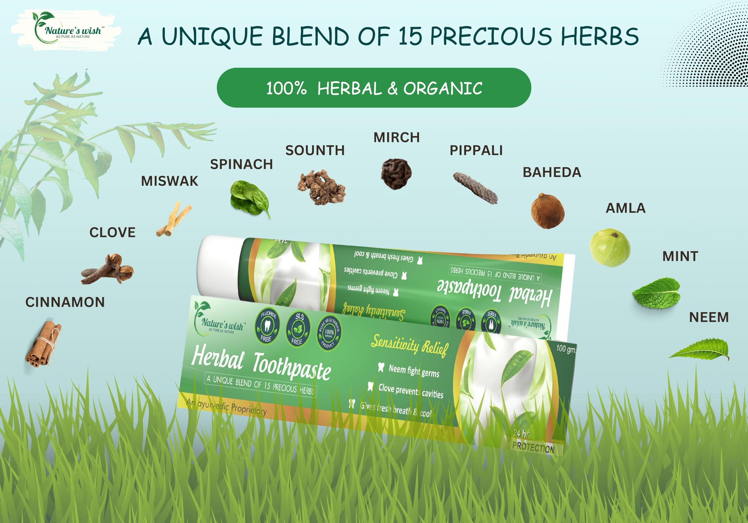Nature\'s wish Nature\'s wish Herbal Toothpaste (Fluoride, SLS, SLES & Paraben Free)