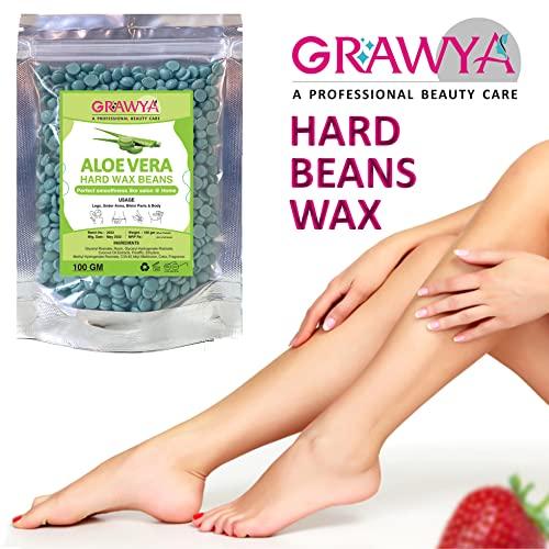 GRAWYA Grawya Professional Aloe Vera Hard Wax Beans For Beauty Skin 100 Gram ( Pack of 2) (Aloevera)