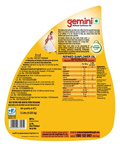 Gemini Oil_ARIPL Gemini Oil_ARIPL Gemini Refined Sunflower Oil Jar, 5L (West)