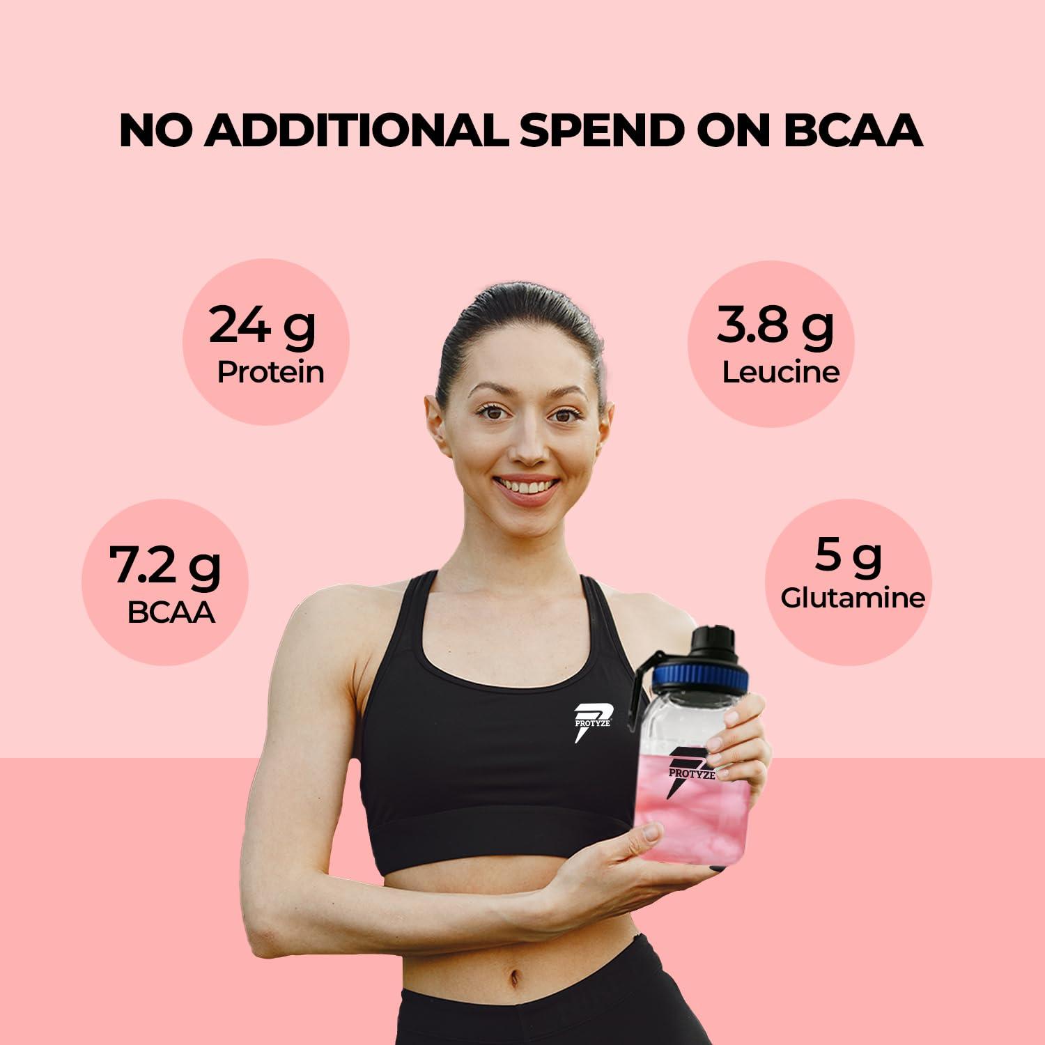 Protyze Protyze Anytime Clear Whey Protein Isolate | 24 g Protein/Scoop | 7.2 g BCAA | Gluten-Free | Low Carb | Light and Refreshing | Muscle Growth & Recovery (15 Servings, Strawberry Kiwi)