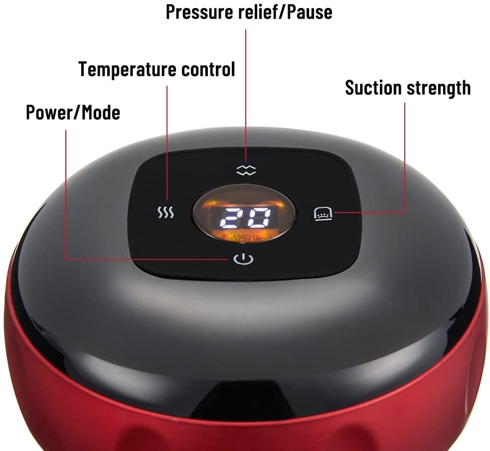 YUNZHIDUAN Electronic Cupping Therapy, Rechargeable Adjustable Handheld Cupping Therapy Massager with Red Light Therapy/12 Gears, Powerful Cupping Machine Massager for Back Body