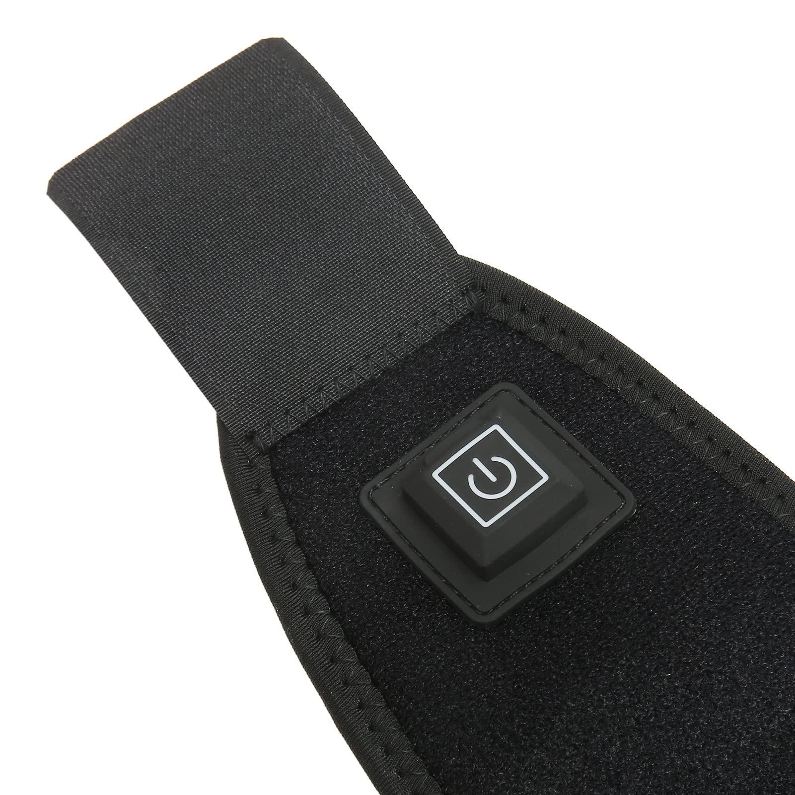 BUJO Heated Wrist Brace Wrap, 3 Temperature Gears Wrist Heating Pad Wrap Improve Tenosynovitis Hot Compress for Daily Use (Black)