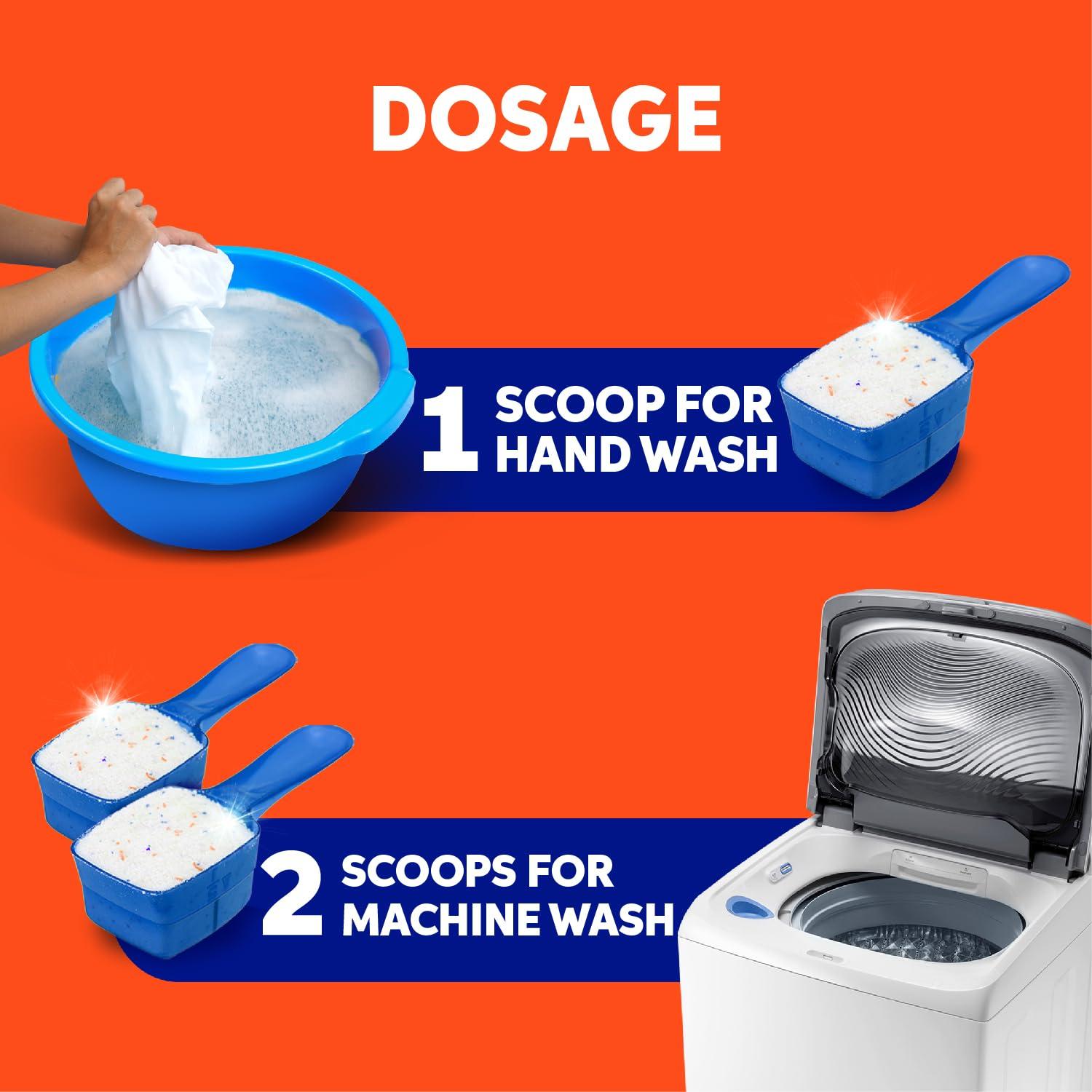 Tide Tide Plus Double Power Detergent Washing Powder Jasmine & Rose 6kg + 2kg FREE (Pack of 2)