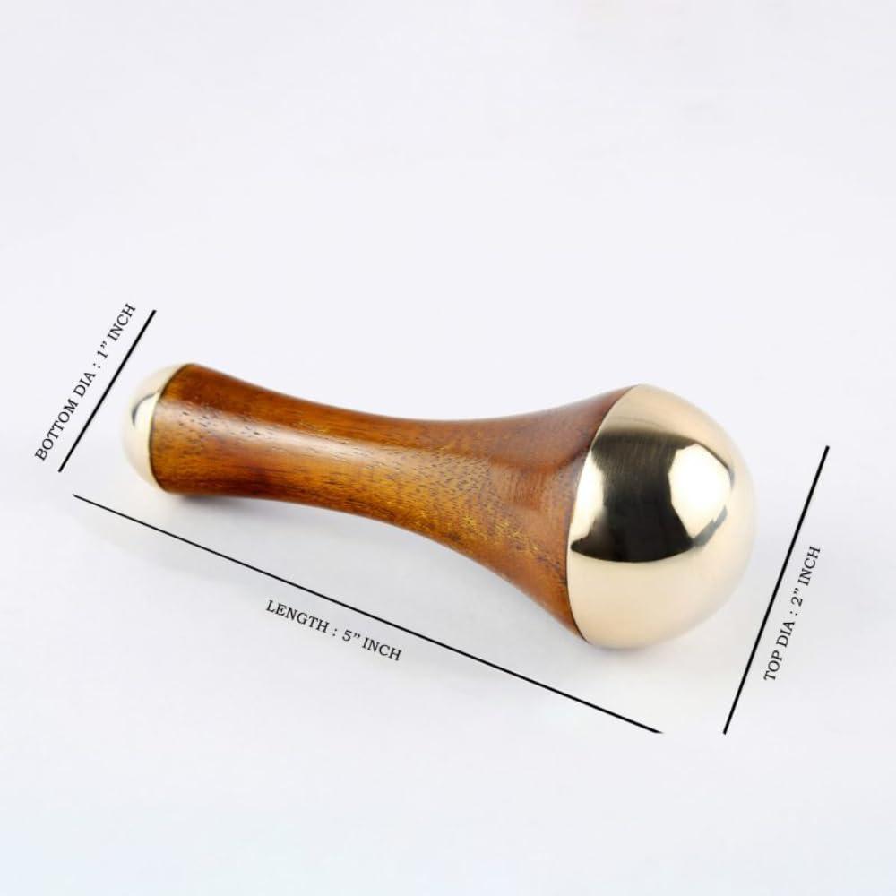 WITSOUL WITSOUL kansa Wand face and Foot Massager/Unique Design - 2 in 1 Massager/Two Different Sizes of Kansa Cups with Teak Wood Handle